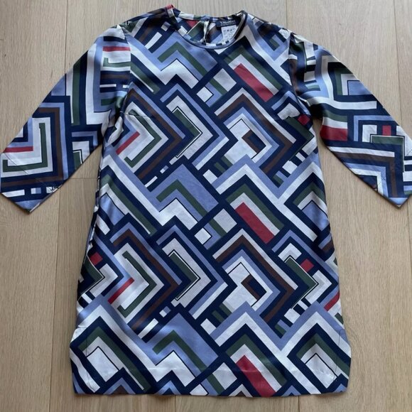 Simply adorable! Flowy silk geometric print minidress by 'S Max Mara. It. 36 - Picture 5 of 7